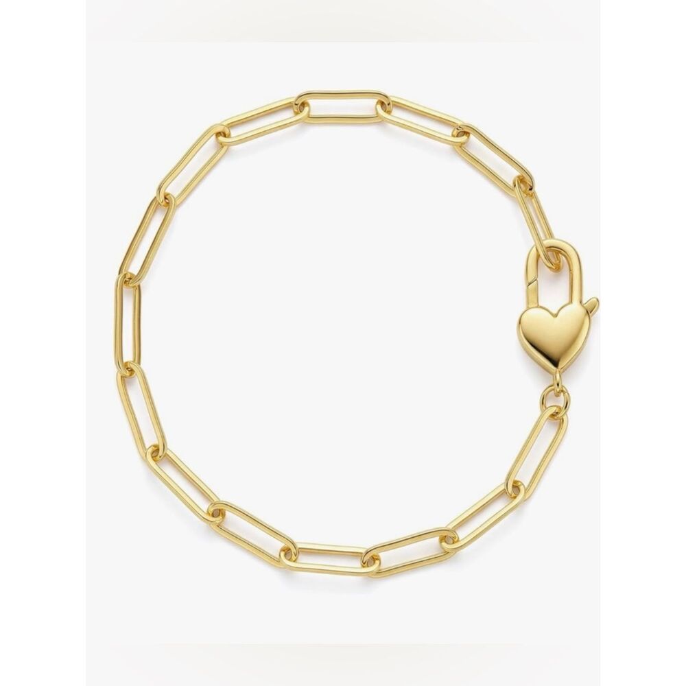 NEW 18K Gold Plated Heart Padlock Bracelet